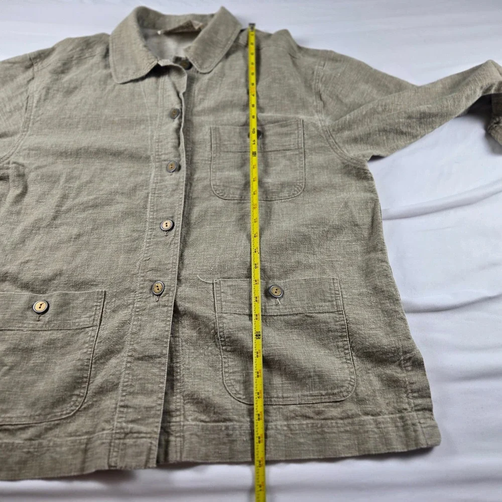 Sostanza Natural Choice Linen‎ Jacket Women's XL Beige Button Front Workwear